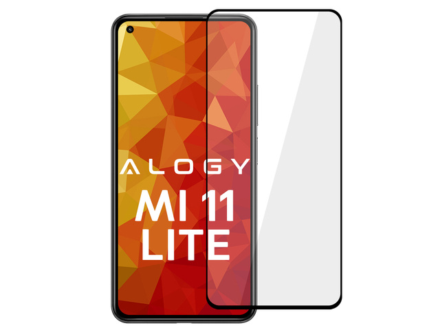 Alogy Szkło na ekran Full Glue case friendly do Xiaomi Mi 11 Lite Czarne