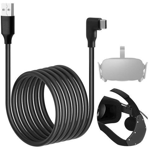 Alogy Kabel do okularów VR przewód USB do USB Type-C 5m do Oculus Link Quest 1 2 Czarny