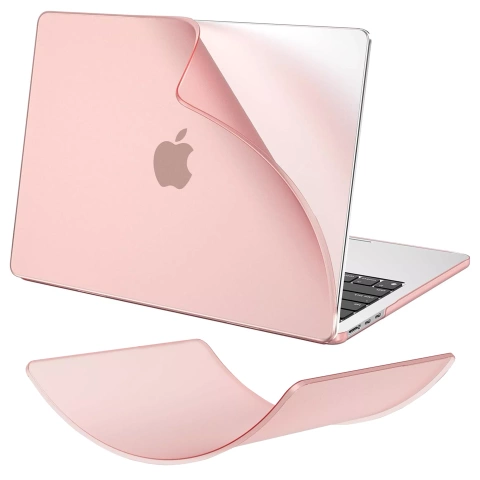 Etui do Apple Macbook Air 13.6 - M2/M3 2022/2023/2024/2025 Alogy AirGuard™ Elastyczna obudowa Matowa Przezroczysty Różowy