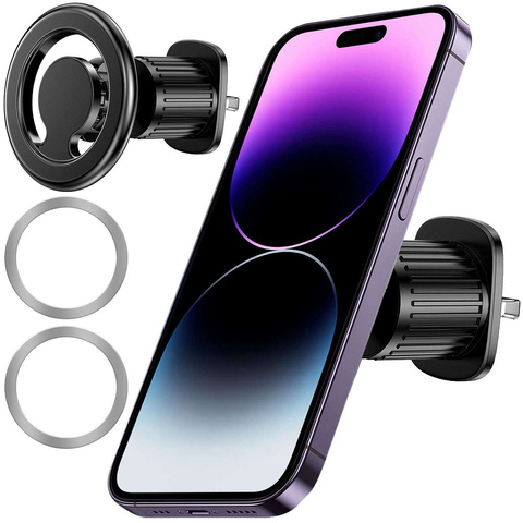 Alogy Uchwyt samochodowy Car Holder magnetyczny do MagSafe do iPhone 14 13 12 do kratki czarny