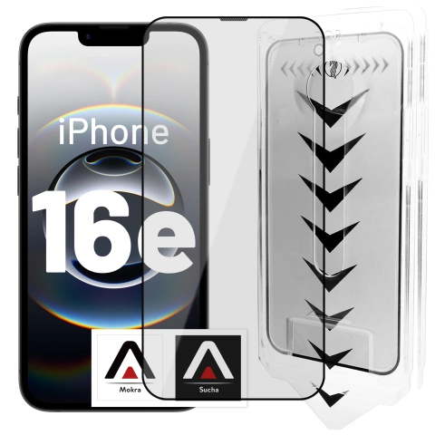 Szkło hartowane do Apple iPhone 16e ochronne szkiełko na ekran 9H Alogy EasyShield™️ z ramką montażową