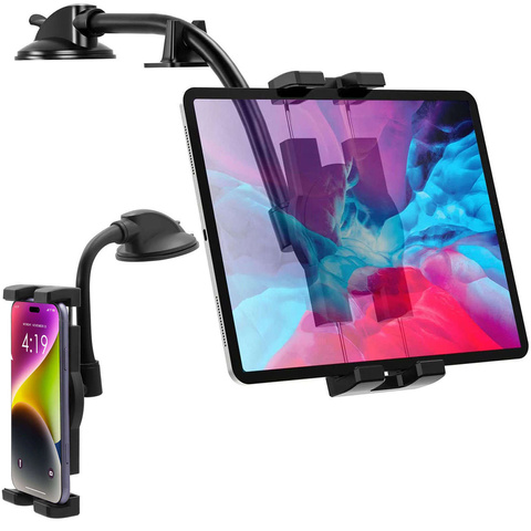 Alogy Uchwyt do samochodu auta Car Holder z długim ramieniem na telefon/ tablet 4-13 cali