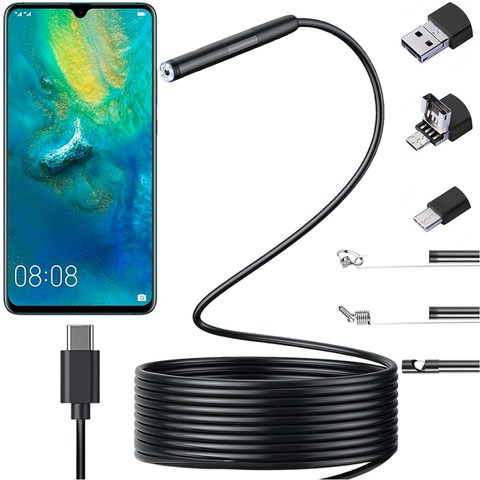 Alogy Hard Wire Kamera inspekcyjna endoskopowa micro USB + USB-C + USB Full HD 5m 8mm Endoskop