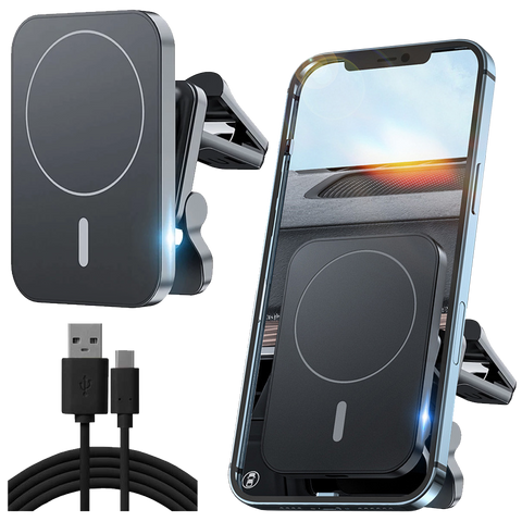 Alogy Uchwyt samochodowy z ładowarką indukcyjną Qi do MagSafe na kratkę 15W