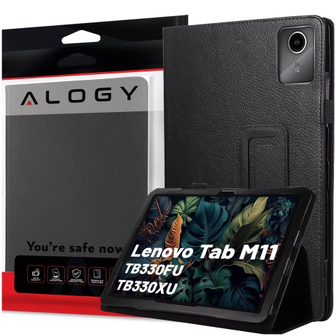 Etui do Lenovo Tab K11 K11E 11” M11 10.95" TB330FU/TB330XU/TB331FC stojak pokrowiec obudowa z klapką na tablet Case Alogy Czarne