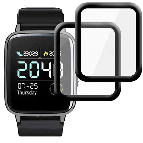 Alogy 2x Szkło na smartwatch elastyczne 3D do Haylou Solar LS02 Black