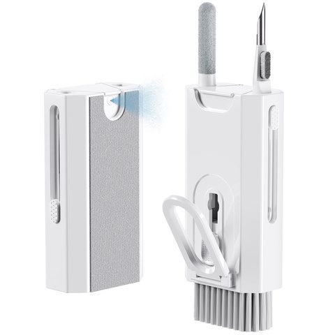 Alogy Czyścik wielofunkcyjny Zestaw do czyszczenia ekranu klawiatury Cleaner Set 8w1 do telefonów tabletów laptopów komputerów Biały