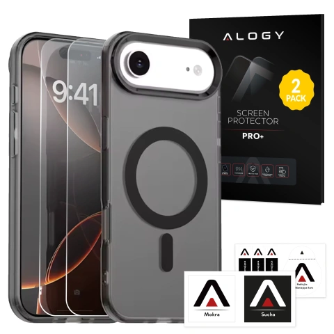 Etui do Apple iPhone 17 Air – matowa obudowa do MagSafe z ochroną obiektywu, smukłe i odporne na zarysowania, idealne dopasowanie – Alogy Skinny MatteCase™ Czarne