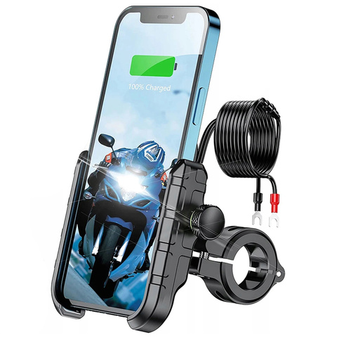 Kewig uchwyt motocyklowy rowerowy na telefon KWG-M8 z ładowarką QC 3.0
