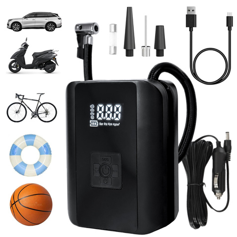 Alogy Pompka rowerowa kompresor powietrza bezprzewodowy przenośny z latarką 