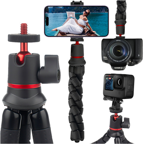 Alogy Mini Tripod Trójnóg Liginn Uchwyt na telefon do robienia zdjęć do telefonu kamery GoPro lampy ring 1/4 Czarny