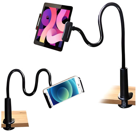 Alogy Uchwyt giętki na telefon Flexible Arm Phone Holder do biurka blatu elastyczne ramię Czarny