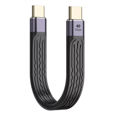 Kabel USB-C krótki 13cm Alogy Wydajny 240W 40Gbps z Obsługą 8K/60Hz Czarny