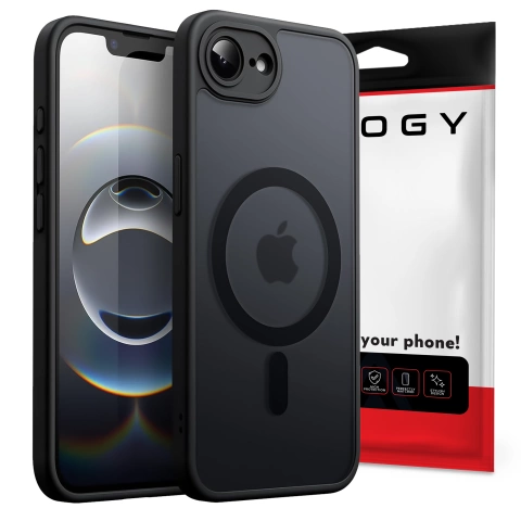 Etui do Apple iPhone 16e obudowa ochronna na telefon Alogy Matte HybridMag™️ Case do MagSafe Matowe Czarne