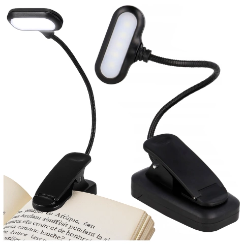 Alogy Lampa biurkowa LED z klipsem Bezprzewodowa Czarna
