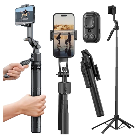 Kijek Selfie Quadrapod Alogy TrackPod 2w1 z uchwytem na telefon i mocowaniem 1/4 Funkcja śledzenia twarzy kompatybilny z iPhone Android