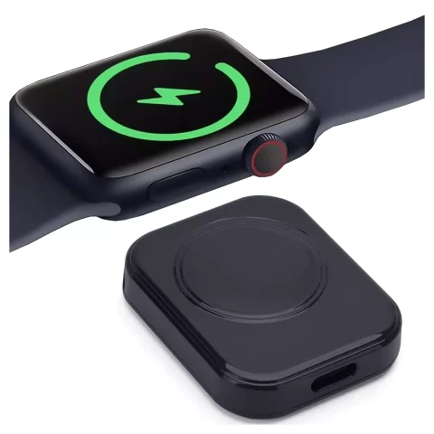 Ładowarka indukcyjna do Apple Watch Alogy Charger z portem USB-C mini ładowarka przenośna Czarna