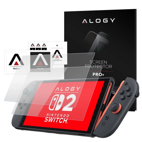 2x Szkło Hartowane do Nintendo Switch 2 2025 ochronne szkiełko na ekran 9H Alogy Heavy Pro+™️ [2szt]
