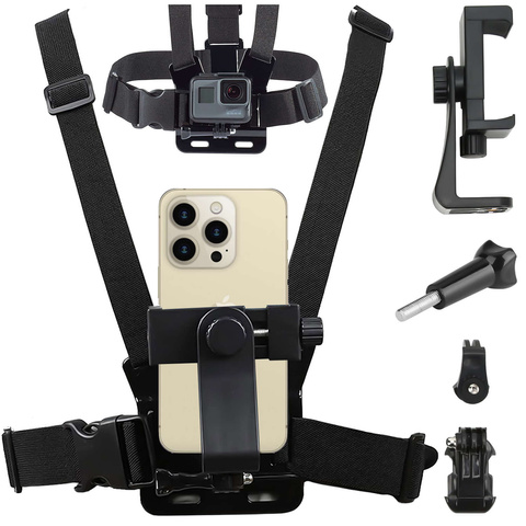 Szelki uchwyt na klatkę piersiową Alogy Chest Holder z mocowaniem GoPro i uchwytem na telefon