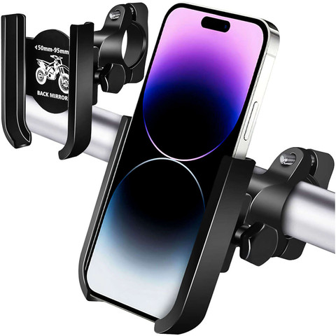 Alogy Uchwyt rowerowy Metal Bike Holder do telefonu na kierownicę do roweru motoru hulajnoga Czarny