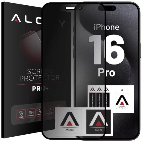 Szkło hartowane Prywatyzujące do Apple iPhone 16 Pro matowa ochrona na ekran Alogy Privacy Glass
