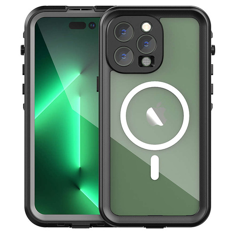Pancerne Etui Alogy Wodoodporne IP68 Case z przezroczystym tyłem obudowa 360 do MagSafe do Apple iPhone 14 Pro