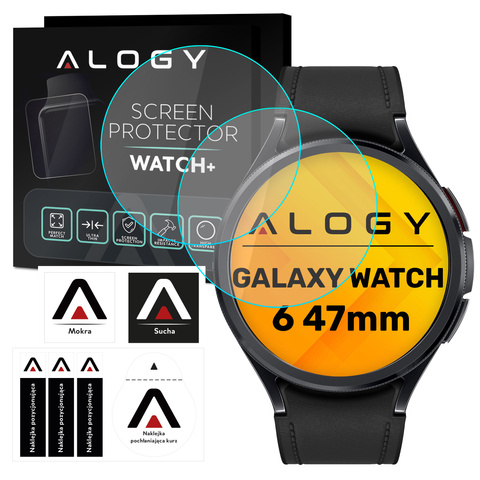 Alogy Screen Protector Watch+ 2x Szkło Hartowane ochronne na smartwatch do Samsung Galaxy Watch 6 Classic 47mm