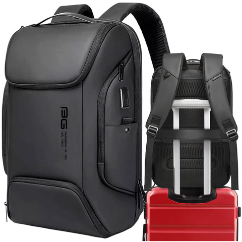 Plecak wodoodporny Bange torba na laptopa 14.6" akcesoria podróżny 47x30x15 cm do pracy szkoły samolotu męski damski z gniazdem USB Czarny