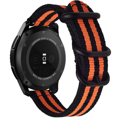 Alogy Pasek do zegarka nylon strap do Huawei Watch GT 2 Pro 22mm Pomarańczowo-czarny