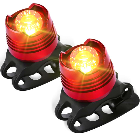 2x Lampka rowerowa tylna na tył roweru oświetlenie LED światełko światło tylnie czerwona aluminiowa wodoodporna IPX4 50lm Alogy