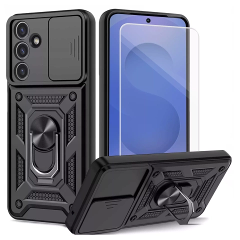 Etui do Samsung Galaxy S25+ Plus pancerne Slide Case Ring obudowa ochrona aparatu Camshield Alogy czarne