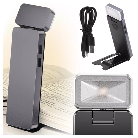 Lampka LED do czytania Alogy Clip Lamp Lampa z klipsem do książki na książkę 15 trybów akumulator Szara