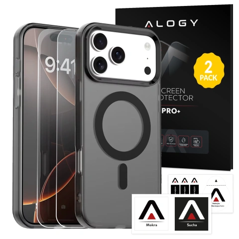 Etui do Apple iPhone 17 Pro – matowa obudowa do MagSafe z ochroną obiektywu, smukłe i odporne na zarysowania, idealne dopasowanie – Alogy Skinny MatteCase™ Czarne