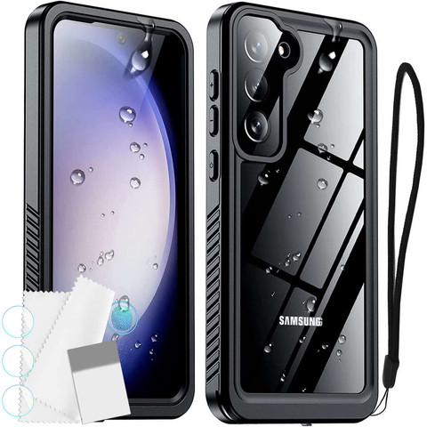 Alogy Etui wodoodporne do Samsung Galaxy S23 360 Pancerne Armor IP68 ze smyczką Czarne