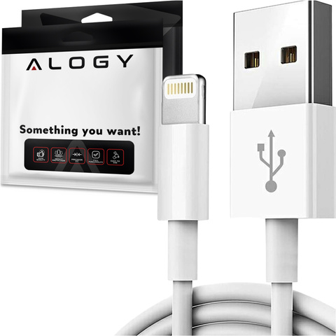 Alogy Kabel przewód 1m Fast Charge Cable USB do Lightning do ładowania 20W biały