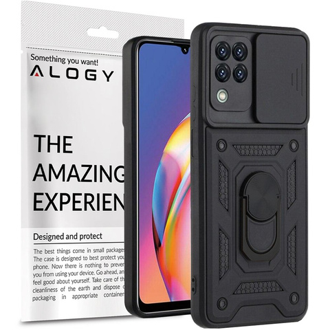 Alogy Etui na telefon obudowa z osłoną aparatu Stand Ring Armor do Galaxy A22 4G