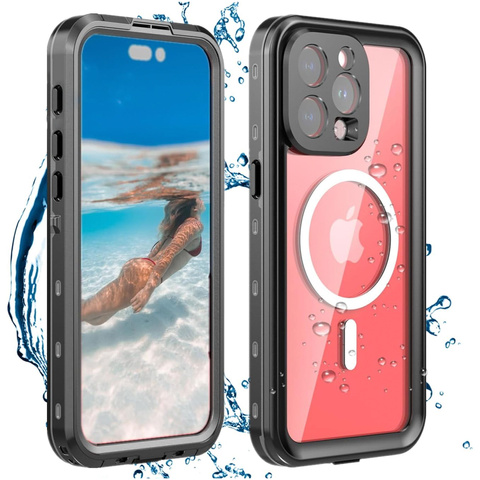 Alogy Etui do Apple iPhone 15 Pro Pancerne 360 case do Mag Safe wodoodporne Armor IP68 czarne
