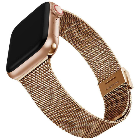 Alogy Bransoleta Milanese do zegarka pasek do Apple Watch 38/40/41mm Różowe złoto