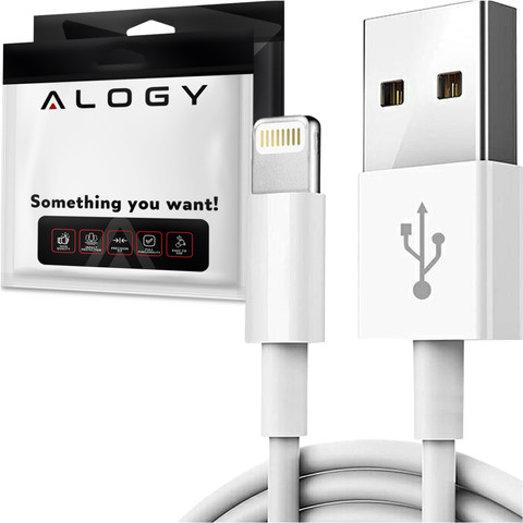 Alogy Kabel przewód 1m Fast Charge Cable USB do Lightning do ładowania 20W biały