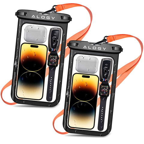 Alogy Etui wodoodporne Waterproof Case torba wodoszczelna uniwersalna IPX8 na telefon i akcesoria Czarne