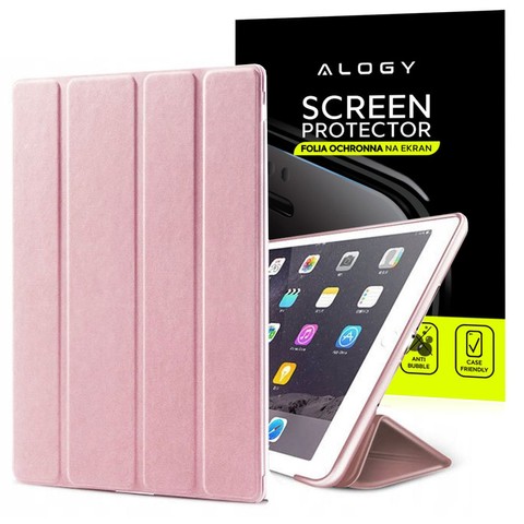Etui Alogy Smart Case Apple iPad 2 3 4 silikon Różowe + FOLIA