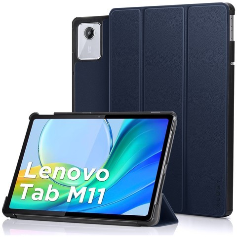 Etui do Lenovo Tab K11E / M11 10.95" TB330FU / TB330XU / TB331FC Book Case Cover z klapką obudowa futerał pokrowiec Alogy Granatowe + Szkło + Rysik