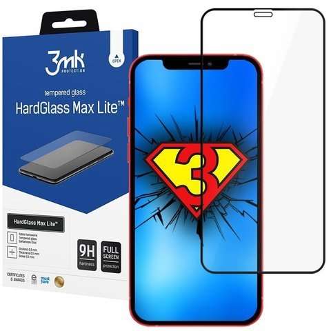 3mk Szkło na telefon HardGlass Max Lite do iPhone 12/ 12 Pro Black