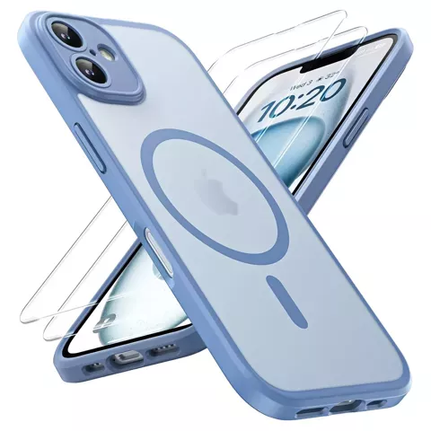 3w1 Zestaw Etui Hybrydowe + Szkło hartowane do Apple iPhone 16 obudowa ochronna Hybrydowe MagSafe z ochroną obiektywu case na telefon Alogy 3in1 Case Pack Sky Blue Niebieskie