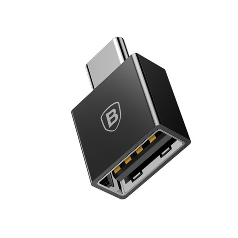 Adapter Baseus Exquisite USB do USB-C 2.4A (czarny)