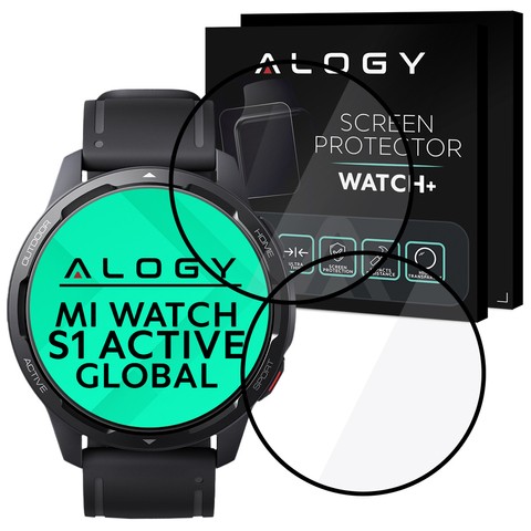 Alogy 2x Elastyczne Szkło 3D do Xiaomi Mi Watch S1 Active Global Black