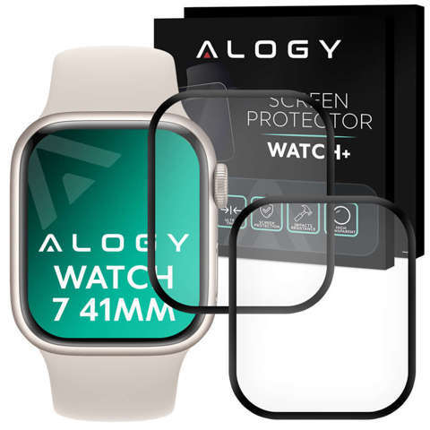 Alogy 2x Szkło na smartwatch elastyczne 3D do Apple Watch 7 41mm Black