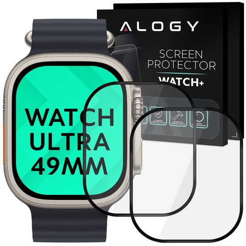Alogy 2x Szkło na smartwatch elastyczne 3D do Apple Watch Ultra 49mm Black
