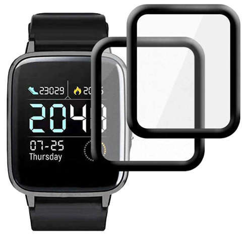 Alogy 2x Szkło na smartwatch elastyczne 3D do Haylou Solar LS02 Black