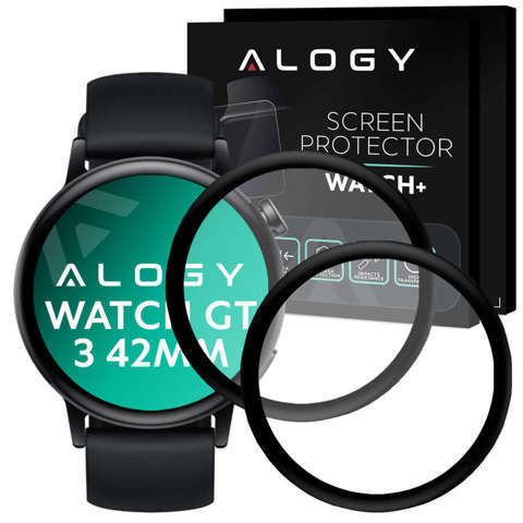 Alogy 2x Szkło na smartwatch elastyczne 3D do Huawei Watch GT 3 42mm Black